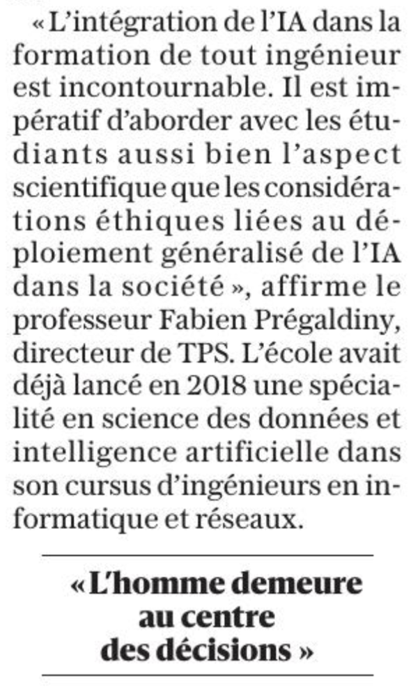 Extrait de l'article des DNA 5.12.2023 